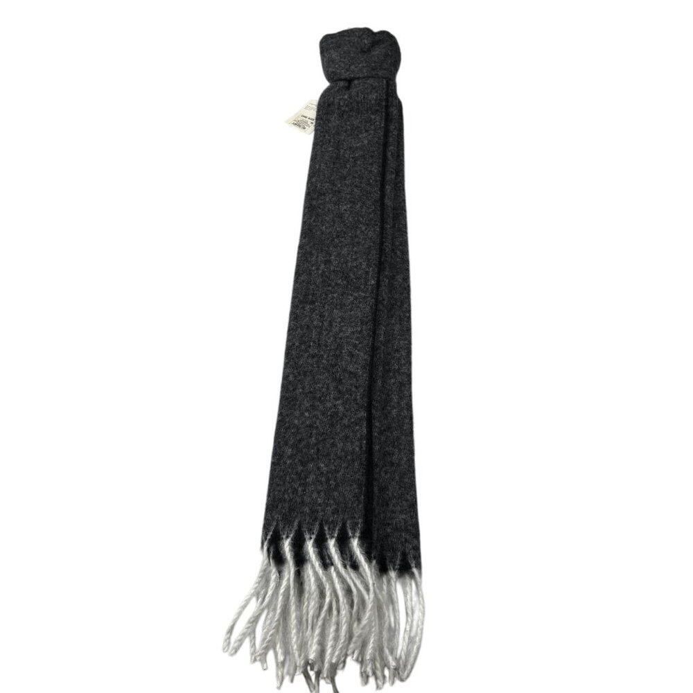 A New Day Soft Black & Gray Scarf With White Fringe - Picture 5 of 7